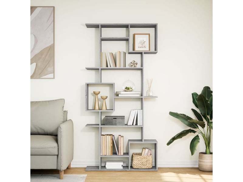  Bibliothèque, meuble de rangement salon sonoma gris 92x29x188 cm bois d'ingénierie  - Conforama C