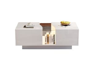 Table basse rectangulaire coloris blanc LPOSPI - 50 cmx100 cm