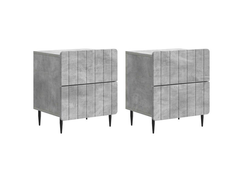  Table de chevet - cabinet de chevet - table de nuit 2 pièces gris béton 43 x 34,5 x 49,5 cm  - Conforama A