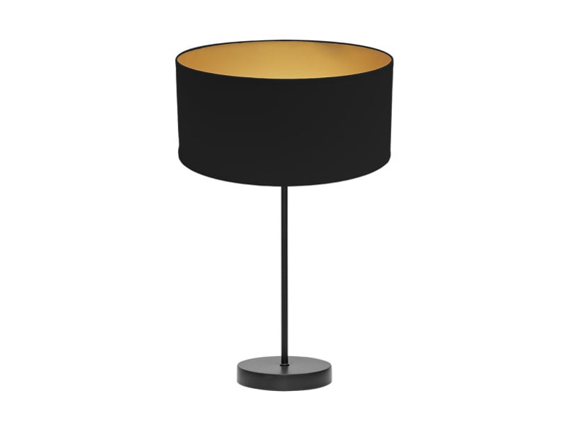  Fabrilamp anuska grande lampe à poser noir doré, abat-jour textile intérieur doré, 1 x e27, 62 cm 188671109 - Conforama A