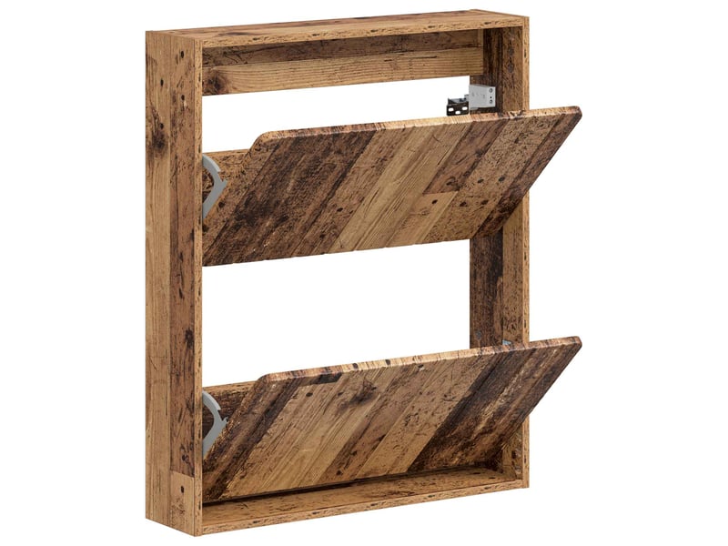  Meuble à chaussures mural, armoire à chaussures zwolle 71x17x86 cm bois ancien  - Conforama C
