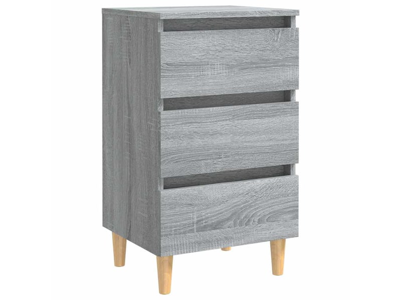  Table de chevet - cabinet de chevet - table de nuit avec pieds en bois sonoma gris 40x35x69 cm  - Conforama A