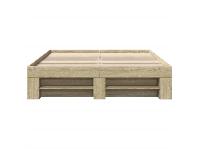  Lit double- lit adulte -  cadre de lit sans matelas chêne sonoma 135x190 cm  - Conforama D