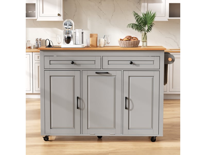  Desserte 3 portes 2 tiroirs coloris gris mdf desserte gris - Conforama D