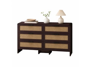 Commode 6 tiroir(s) LPOSPI coloris marron largeur 130 cm