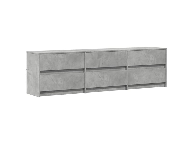 Meuble tv - banc tv - meuble de rangement avec led gris béton 180x34x50 cm bois d'ingénierie - Conforama E