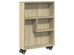 Chariot de rangement étroit chêne sonoma 48 x 13 x 68 cm bois d'ingénierie