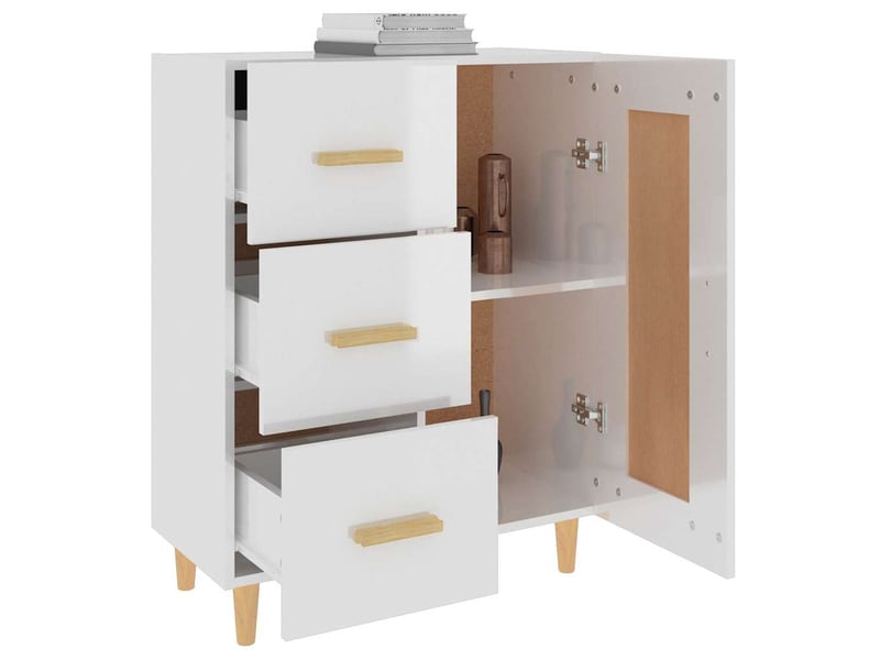  Buffet - bahut - meuble de rangement blanc brillant 69,5x34x90 cm bois d'ingénierie  - Conforama E