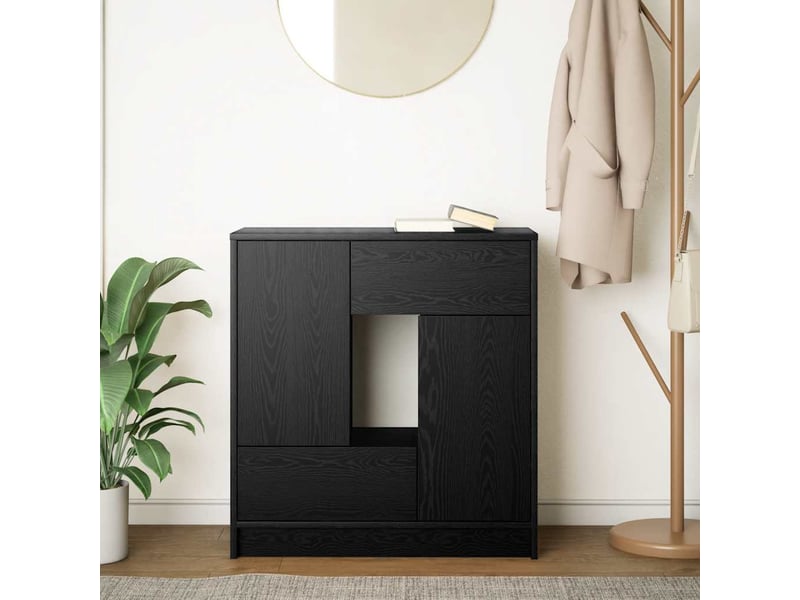  Buffet - bahut - meuble de rangement avec tiroirs et portes chêne noir 70,5x34x74,5 cm  - Conforama C