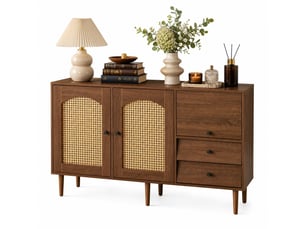 Buffet 2 porte(s) 3 tiroir(s) ULEVR - 130 cm coloris bois foncé