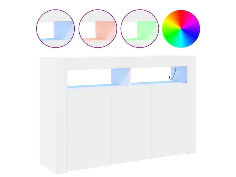 Buffet - bahut - meuble de rangement blanc 116 x 30 x 75 cm bois d'ingénierie - Conforama D