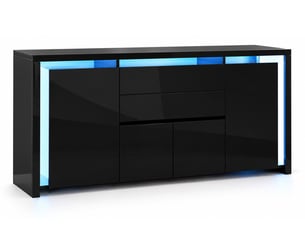 Buffet 4 porte(s)  2 tiroir(s) <strong>DAHUEN</strong> <strong></strong> - 160 cm coloris noir 