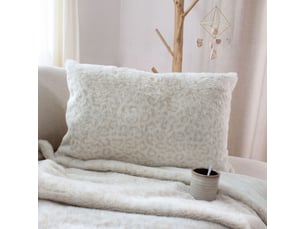 Coussin léopard effet fourrure 40 x 60 cm – coussin décoratif - 40x60cm - ecru