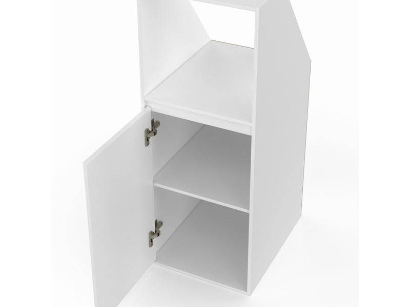Armoire sous pente 1 porte et 1 niche tomi 40 x 50 x 70-110 cm blanc  - Conforama F