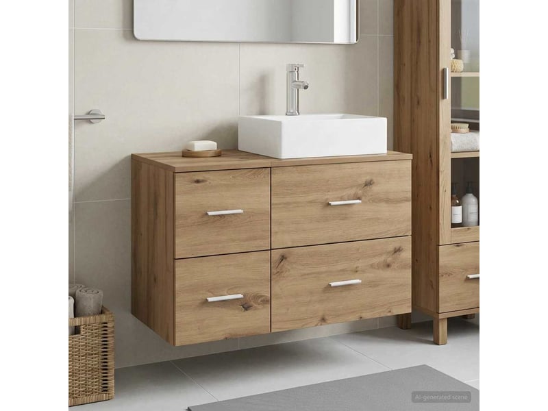 Ensemble de mobilier de salle de bain 2 pc chêne artisanal cf64055 - Conforama B