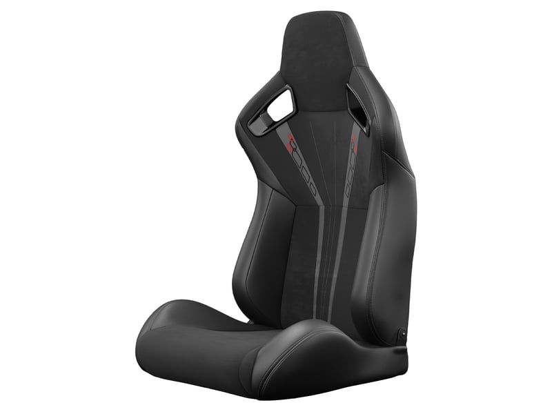  Lot de 2 sièges baquets racing noir pvc inclinables avec glissières effet carbone  - Conforama D