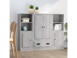 Buffets 3 pcs - bahut - meuble de rangement sonoma gris bois d'ingénierie