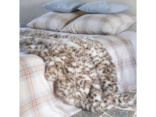 Plaid fausse fourrure léopard 150x200 snow