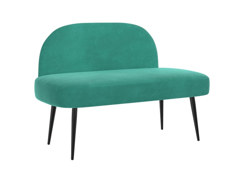  Banc rembourré avec dossier turquoise 110x60x76 cm velours  - Conforama A