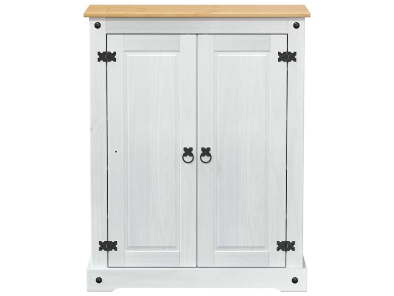 Meuble à chaussure, cabinet à chaussures blanc 86x38,5x108 cm pin massif - Conforama D