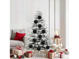 Ensemble de boules de noël xl 9 pcs noir ø 15 cm plastique