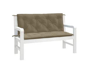Lot de 2 coussins de banc de jardin, coussins d'assise taupe mélangé tissu cf58699
