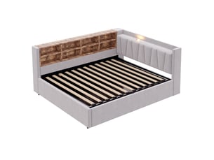 Lit coffre 140x200 cm coloris gris