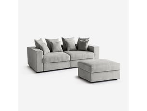 Canapé droit fixe AHD AMAZING HOME DESIGN 3 places Tissu argenté