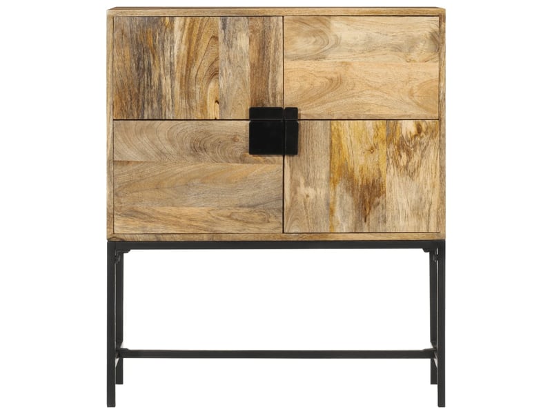  Buffet, meuble de rangement salon 80x30x95 cm bois de manguier brut massif  - Conforama C