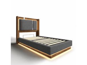 Lit coffre 90x200 cm C-DEGAYUN coloris gris