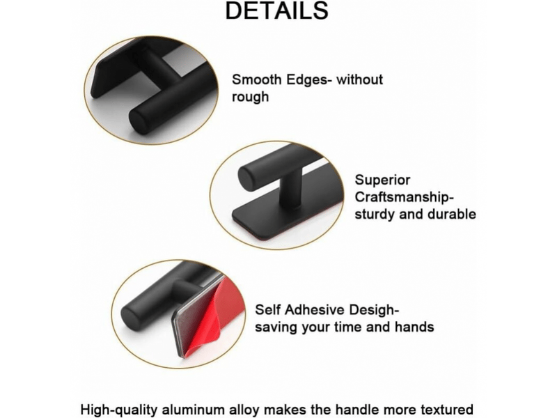  Poignée - pour fenêtres, armoires - en alliage d'aluminium - 2 pièces - 25 cm - noire  - Conforama D