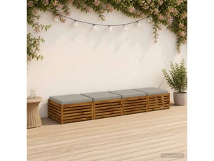 Lot de 4 coussins de siège, coussins d'assise soest 100 % polyester gris cf60411