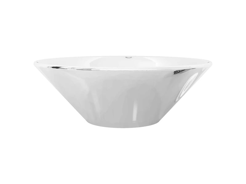  Lavabo de bain, vasque à poser 42 x 14 cm céramique argenté cf65626  - Conforama C