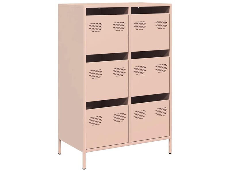  Buffet haut - bahut - meuble de rangement rose 68x39x101,5 cm acier  - Conforama A