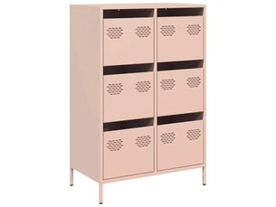 Buffet haut - bahut - meuble de rangement rose 68x39x101,5 cm acier