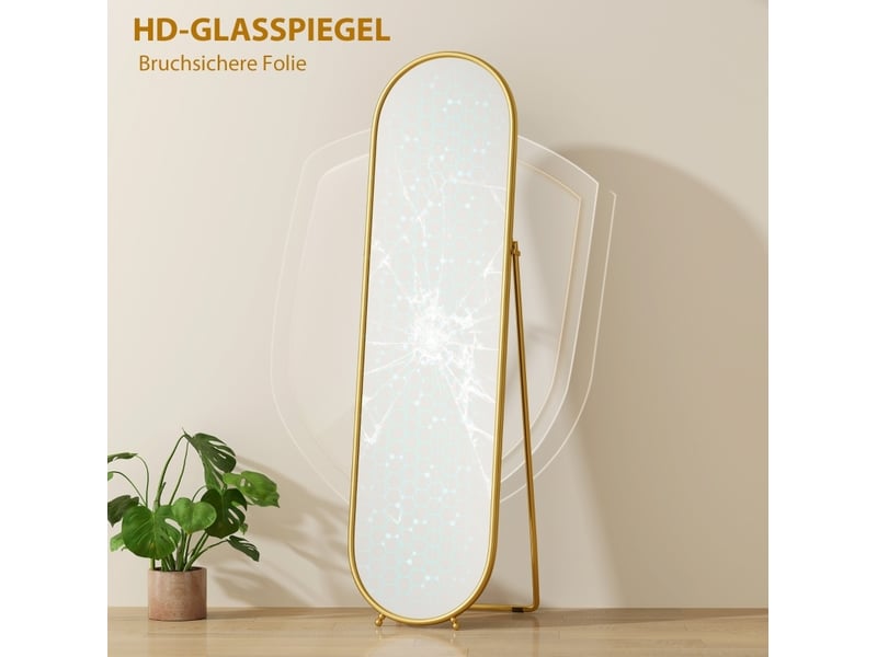  Miroir sur pied ovale 50 x 180 cm doré evryae  - Conforama E