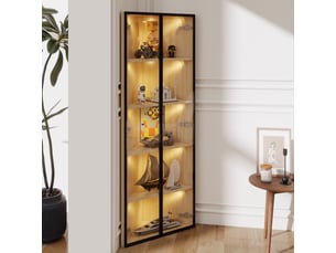 Vitrine coloris bois clair 15 étagère(s) <strong></strong> <strong></strong> - 62 cmx160 cm