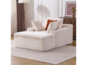 Canapé convertible corda, beige, sans montage, méridienne, 3 coussins et 1 couverture incluse