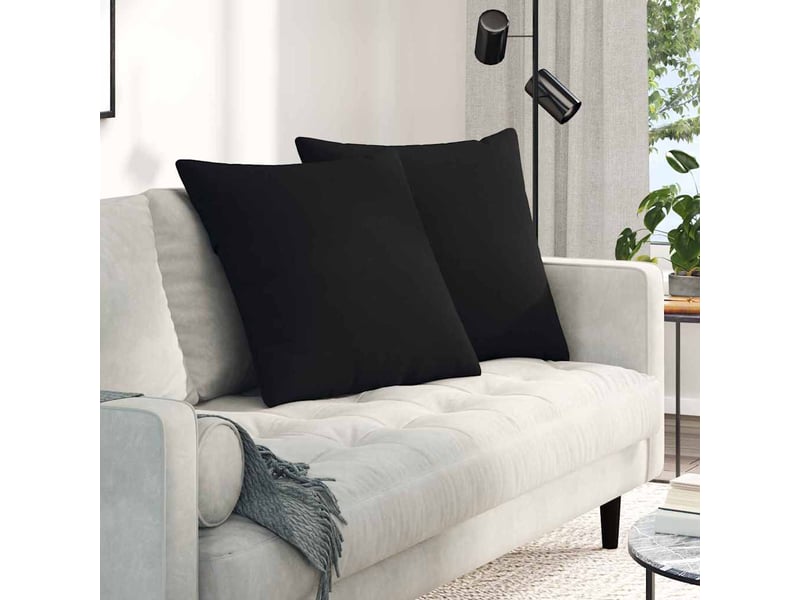  Lot de 2 coussins de canapé, coussins décoratifs tissu noir 80 x 80 cm cf58926  - Conforama B