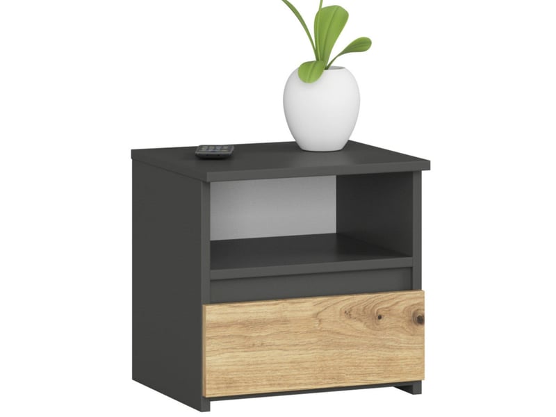 Table de chevet lina anthracite 1 tiroir bois 40x35x40 cm - Conforama B