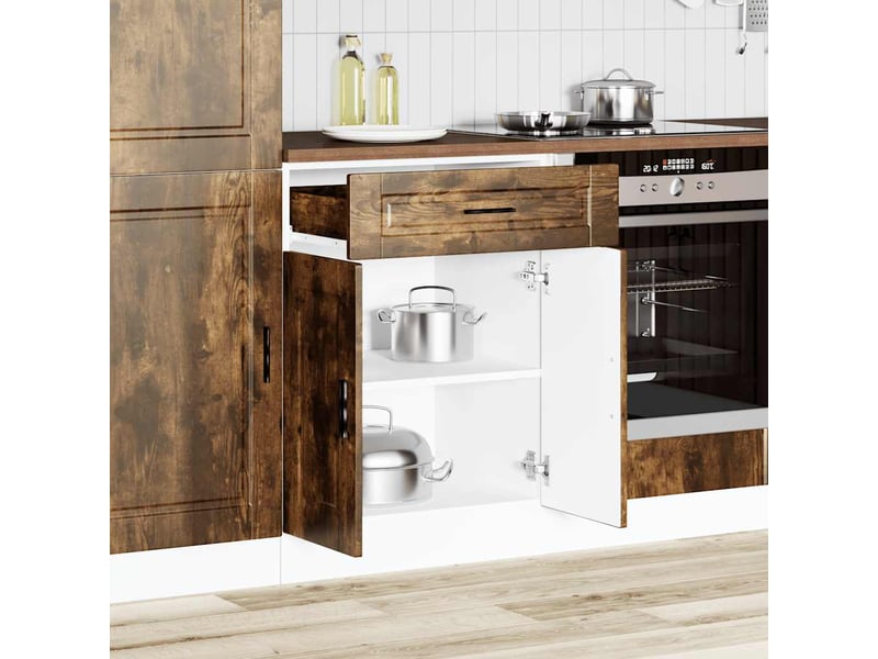  Meuble de rangement, armoire de cuisine porto chêne fumé bois d'ingénierie shl8725  - Conforama C