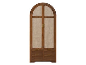 Armoire 2 porte(s) battante 4 tiroir(s) <strong>BGSRYAO</strong> <strong></strong> coloris bois foncé largeur 80 cm