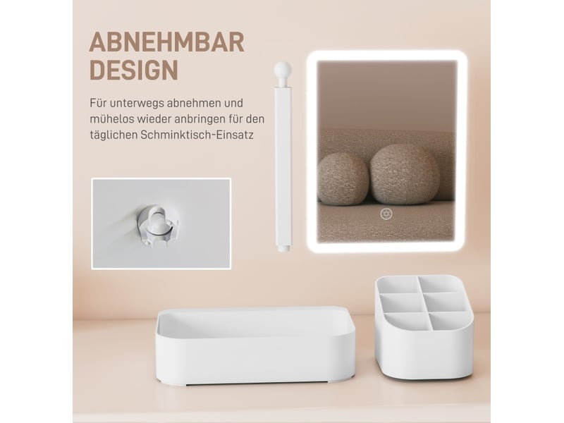  Miroir de maquillage 22x13,8x38 cm led rechargeable blanc  - Conforama B