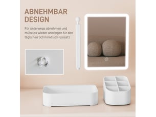 Miroir rectangulaire à poser coloris blanc <strong>DESMIU</strong> <strong></strong> - 13.8 cm x 22 cm