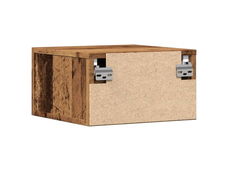  Table de chevet - cabinet de chevet - table de nuit murale vieux bois 35x35x20 cm  - Conforama E