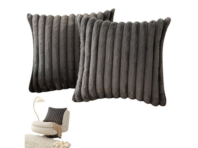  Taie d'oreiller en velours,45 x 45 cm,housse simple face,velours,gris sophistiqué,deux  - Conforama D