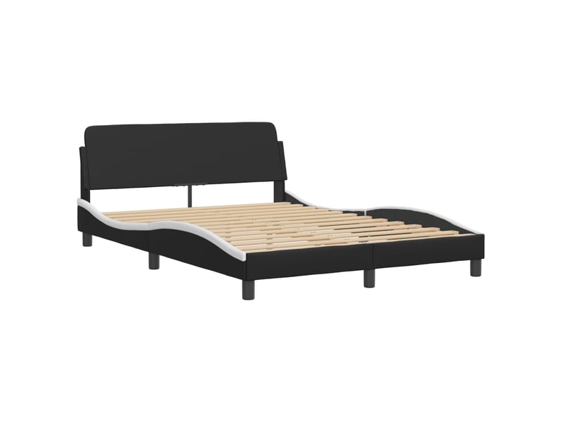  Lit avec matelas hvar noir et blanc 120x200 cm similicuir  - Conforama D