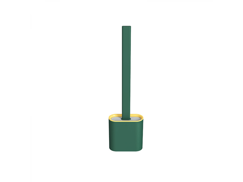  Brosse wc anti-fuite avec base en silicone, tête plate, poils souples et flexibles, avec support à séchage rapide (vert)  - Conforama C