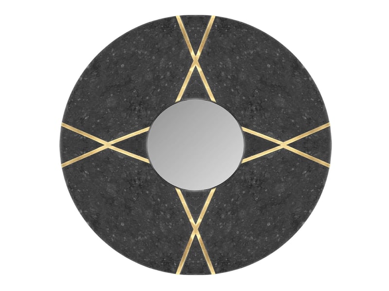  Miroir mural rond en marbre dexter 30cm noir  - Conforama A