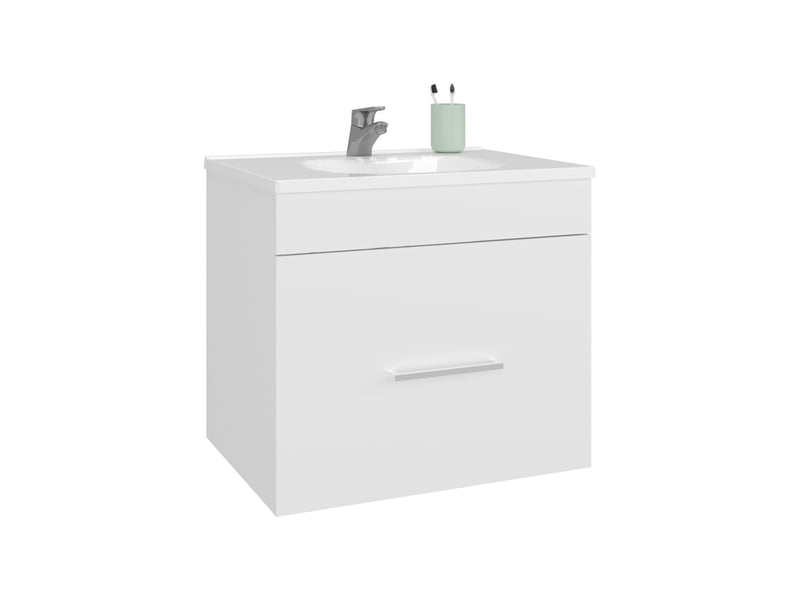  Meuble de salle de bain hatta de 59 cm, blanc  - Conforama E